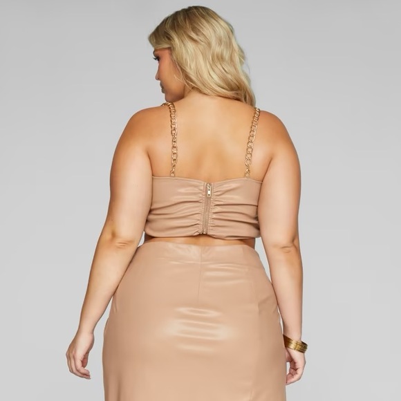 Fashion to Figure Eva Faux Leather Chain Strap Crop Top - Picture 5 of 6